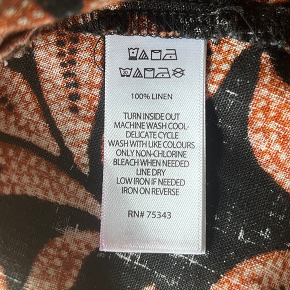 Rachel Zoe Linen A-Line Dress Palm Print Sleeveless Pockets Size M Resort Wear - Picture 7 of 9